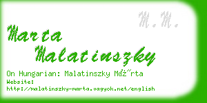 marta malatinszky business card